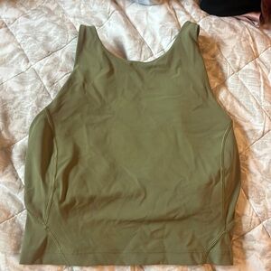 Lululemon green sports bra align tank high neck size 2